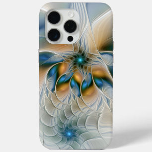 Soaring, Abstract Fantasy Fractal Art With Blue iPhone 15 Pro Max Case