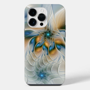 Soaring, Abstract Fantasy Fractal Art With Blue iPhone 14 Pro Max Case