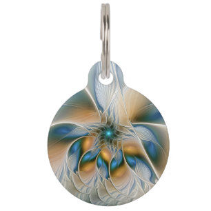 Soaring, Abstract Fantasy Fractal Art With Blue Pet Tag