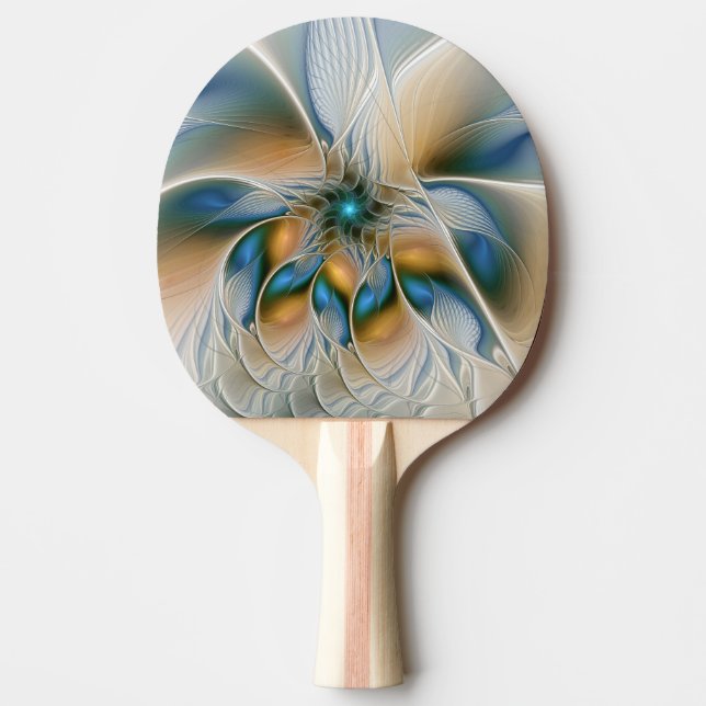 Soaring, Abstract Fantasy Fractal Art With Blue Ping Pong Paddle (Front)