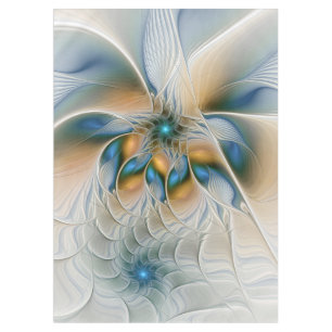 Soaring, Abstract Fantasy Fractal Art With Blue Tablecloth