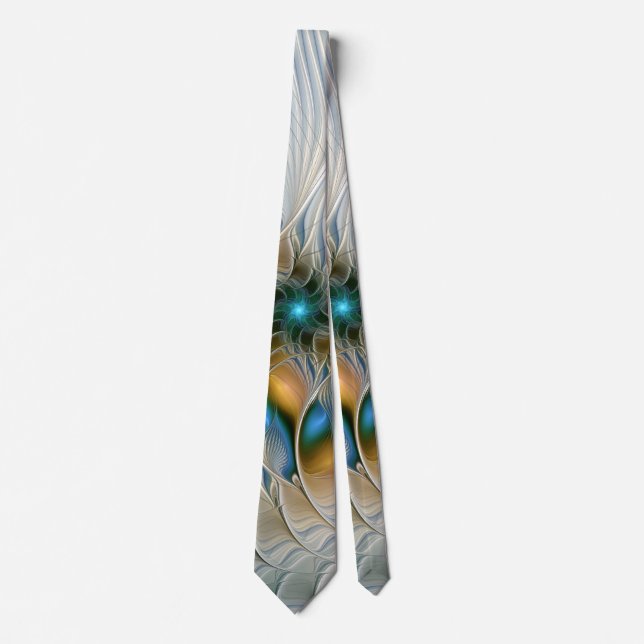 Soaring, Abstract Fantasy Fractal Art With Blue Tie (Front)