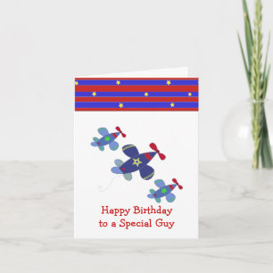 Soaring Airplane Birthday Wishes Card