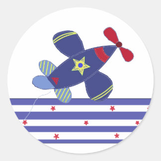 Soaring Airplane Classic Round Sticker