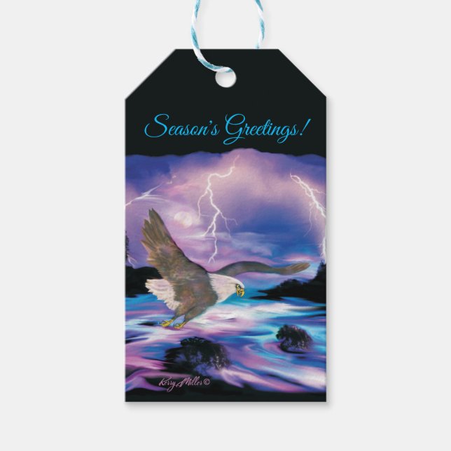 Soaring Bald Eagle Gift Tags (Front)