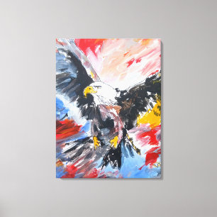 Soaring Bald Eagle Neo-Expressionist Canvas Print