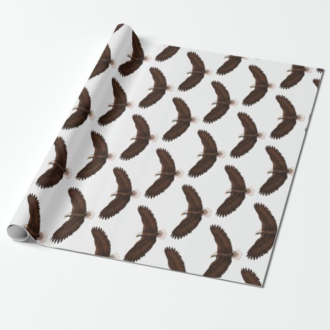 Soaring Bald Eagle Wrapping Paper (Unrolled)