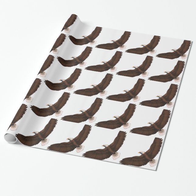 Soaring Bald Eagle Wrapping Paper (Unrolled)