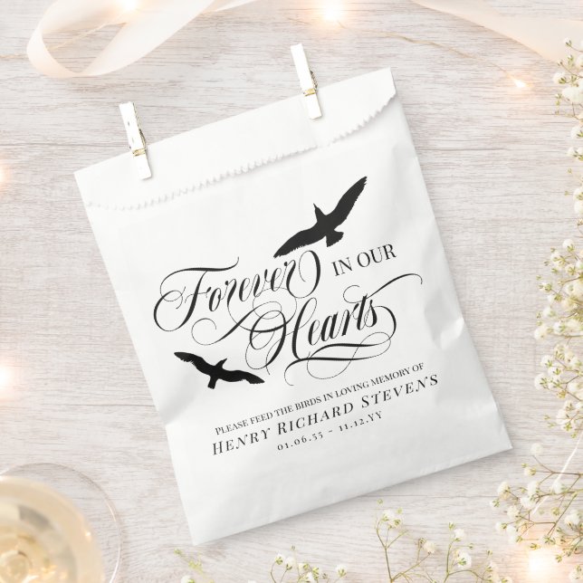 Soaring Birds Forever In Our Hearts Bird Seeds Favour Bag (Clipped)