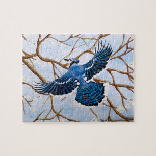 Soaring Blue Jay Jigsaw Puzzle