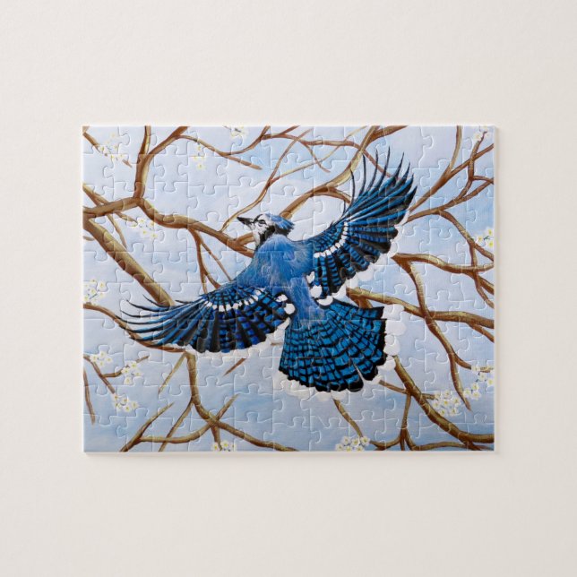 Soaring Blue Jay Jigsaw Puzzle (Horizontal)