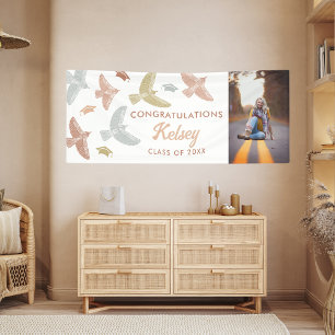 Soaring Boho Birds Graduation Photo Banner