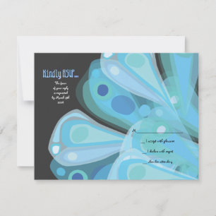 SOARING BUTTERFLY Bat Mitzvah RSVP Reply Card