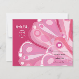 SOARING BUTTERFLY Bat Mitzvah RSVP Reply Card