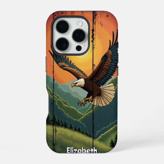 Soaring Eagle, Sunset Majesty iPhone Case (Back)
