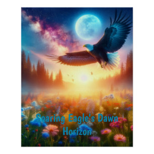 Soaring Eagle's Dawn Horizon Poster