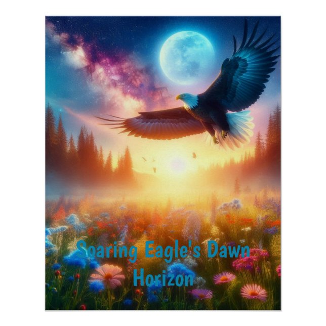 Soaring Eagle's Dawn Horizon Poster (Front)