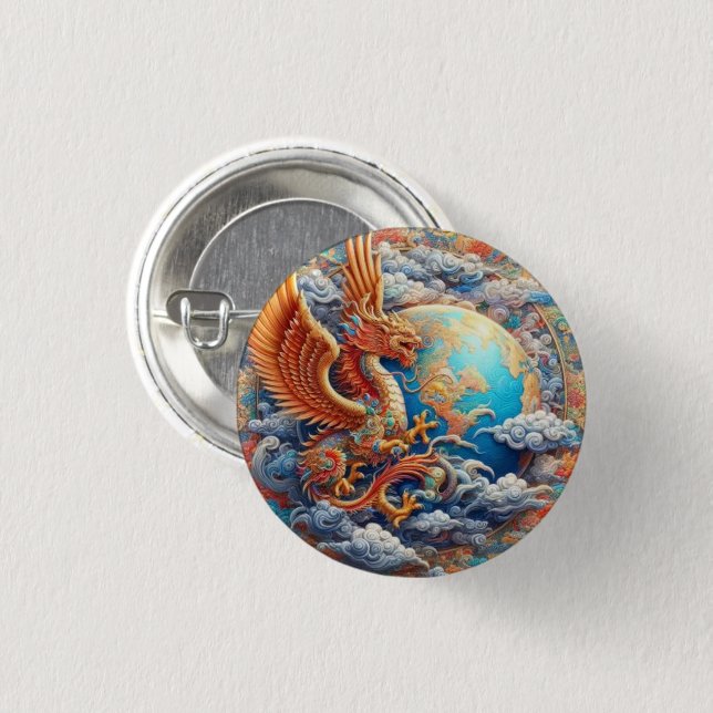 Soaring Garuda Button (Front & Back)