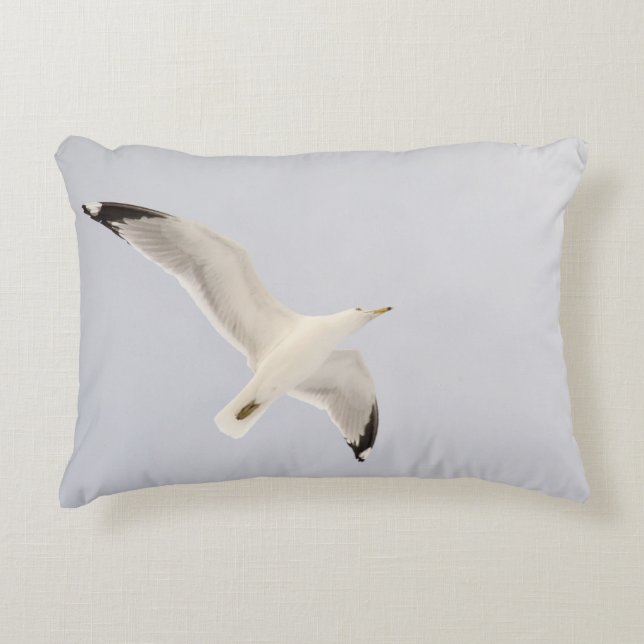 Soaring Gull Decorative Pillow (Front)