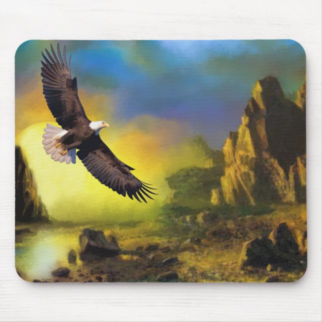 Soaring High Bald Eagle Mouse Pad (Front)
