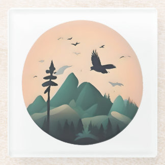 Soaring in Serenity Glass Coaster