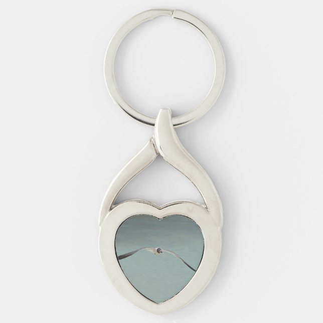 Soaring Laughing Gull Keychain (Front)