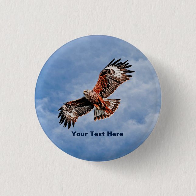 Soaring Red Kite 1 Inch Round Button (Front)