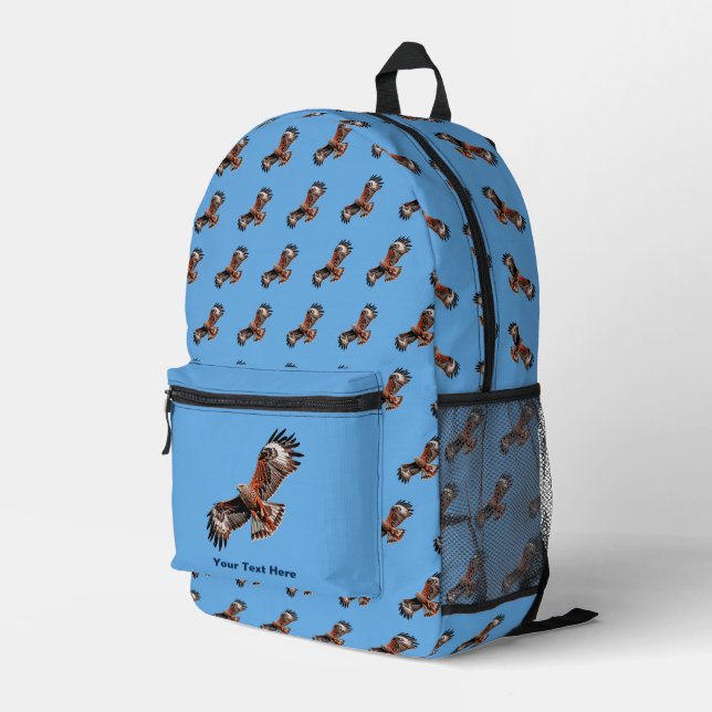 Soaring Red Kite Printed Backpack (Back Corner Right)