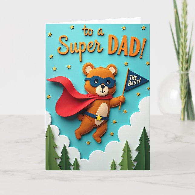 Soaring Super Dad Felt Art Card (Front)