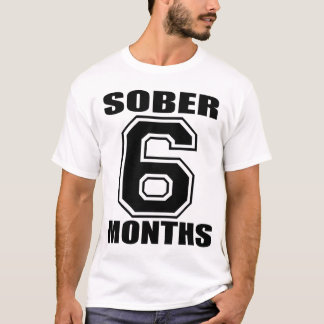 SOBER 6 MONTHS  BLACK ON WHITE TANK