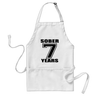 Sober 7 Years Black on White Standard Apron