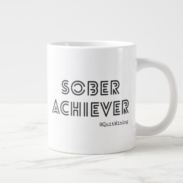 Sober Achiever Black & White Mug (Right)