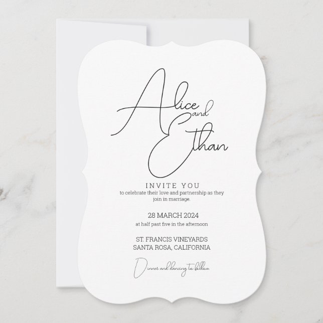 Sober and Elegant Wedding invitation (Front)