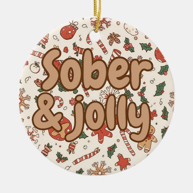 Sober christmas ceramic ornament (Front)