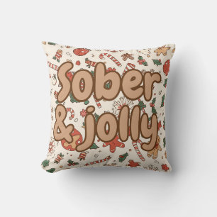 Sober christmas throw pillow