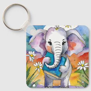 Sober Elephant w/ Big Book AA Prayer CUSTOM Keychain