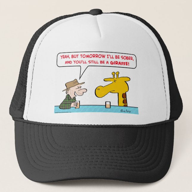 sober giraffe trucker hat (Front)
