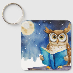 Sober Owl w/ Big Book AA Prayer CUSTOM Keychain