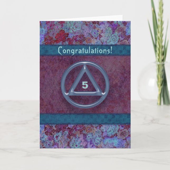 Sober Recovery Anniversary Congratulations Card (Front)