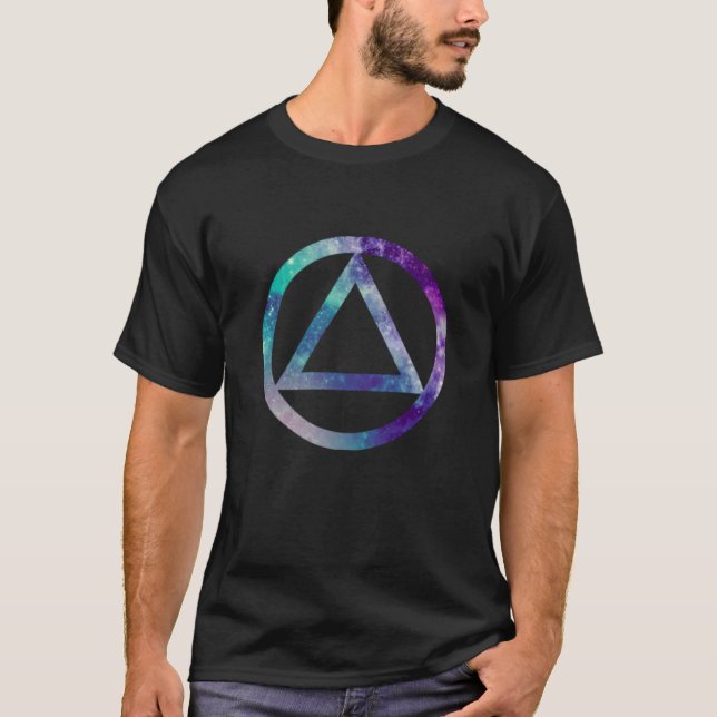 Sober Recovery Service AA Logo Symbol Watercolor   T-Shirt (Front)