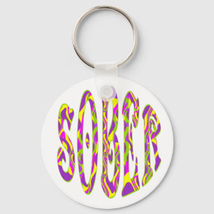 SOBER  Retro 60’s Art Psychedelic Keychain