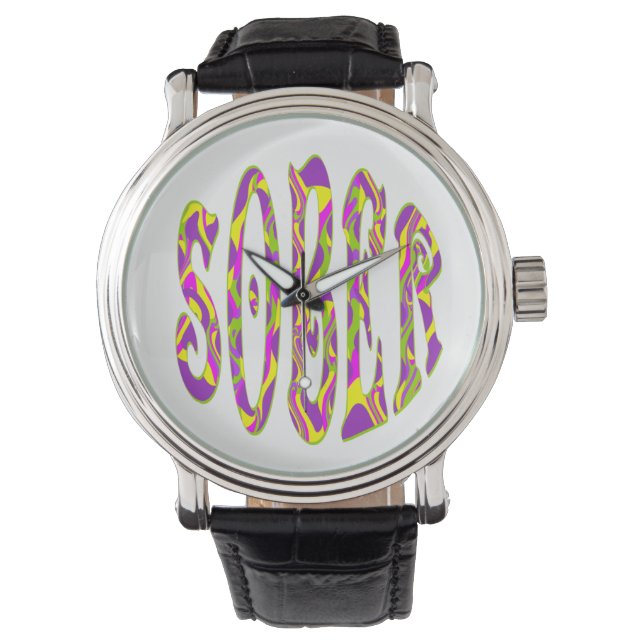 SOBER  Retro 60’s Art Psychedelic Watch (Front)