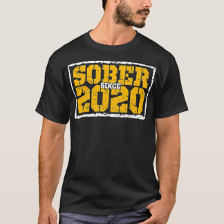 Sober Since 2020 Vintage  1 Year Sobriety Annivers T-Shirt
