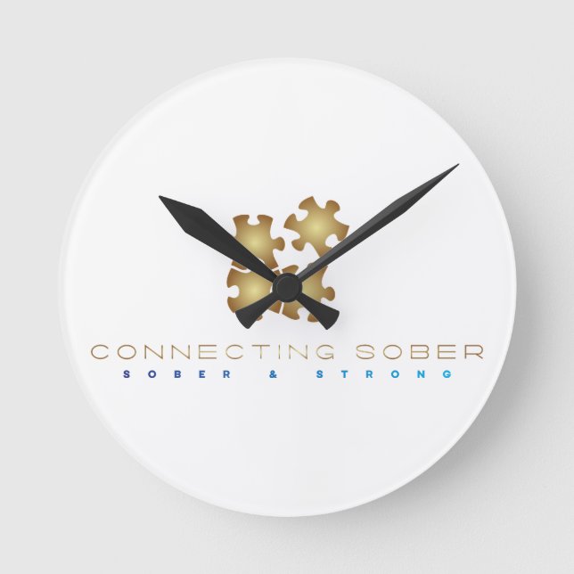 Sober Wandclock Connecting - Sober & Strong Round Clock (Front)