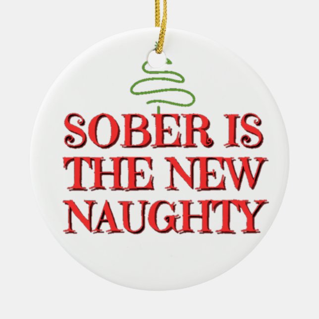 Soberiety christmas ceramic ornament (Front)