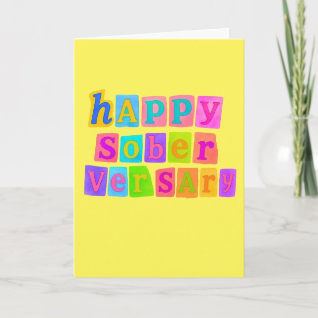 Soberversary card with envelope 5x7" (Front)