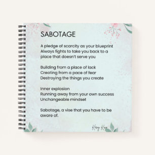 Sobotage - Awareness Self Love Poem Notebook