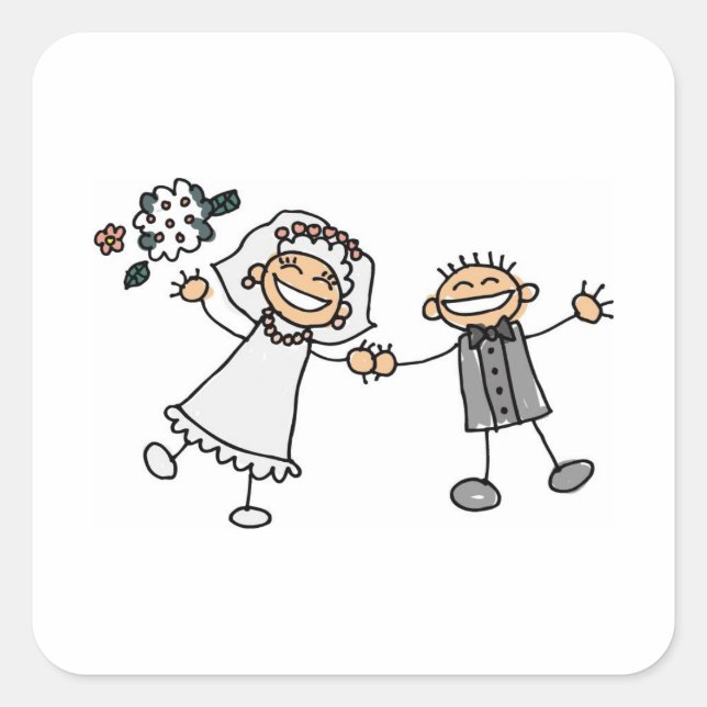 Sobre la boda sello adhesivo square sticker (Front)