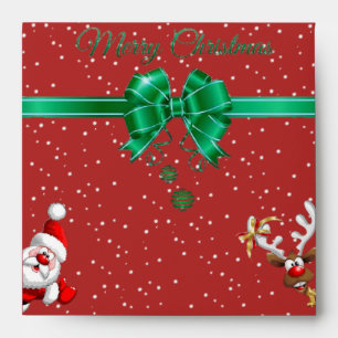 Sobre para navidad con cinta verde envelope