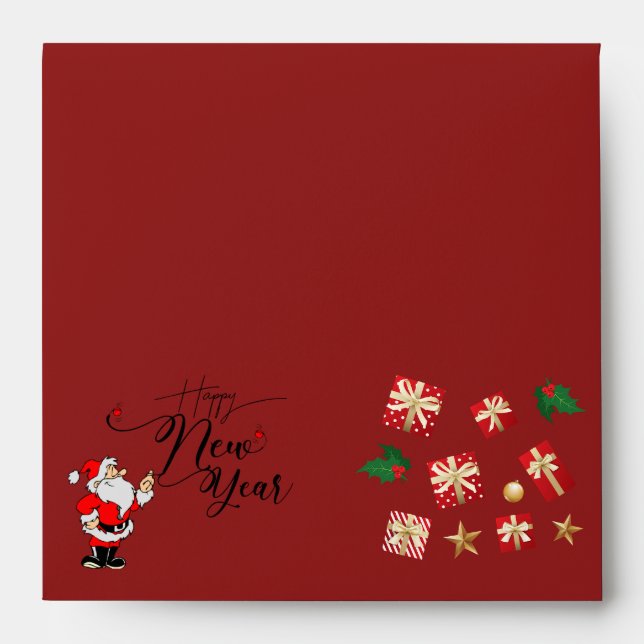 Sobre para navidad con feliz año nuevo envelope (Front)